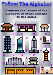 English Worksheet: FOLLOW THE ALPHABET