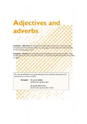 English Worksheet: adjective and adverb 