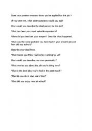 English worksheet: Nasy Interview Questions - BUSINESS ENGLISH ADVANCED