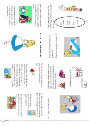 English Worksheet: ALICE IN WONDERLAND MINI BOOK