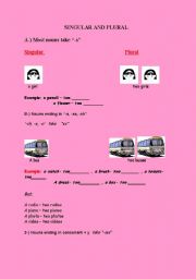 English worksheet: Singular/plural