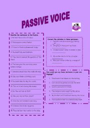 English worksheet: Passive exercises