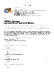 English Worksheet: Friendship