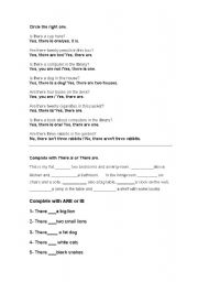 English worksheet: there is there are