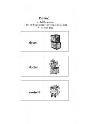 English worksheet: Domino with toys