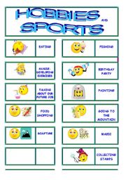 English Worksheet: Hobbies and sports dominoes !!!!!!!!! 2/8
