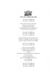 English Worksheet: Toy story song