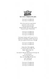 English worksheet: Toy story song