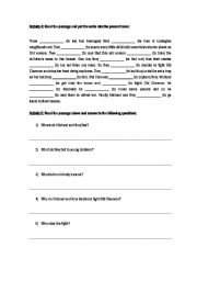 English worksheet: Read the text and put the verbs into the present tense