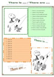 English Worksheet: There is ... there are ...