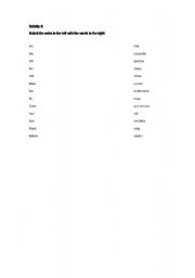 English worksheet: Match the words