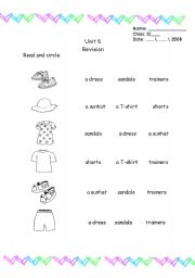 English worksheet: clothes