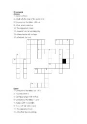 English Worksheet: Crossword