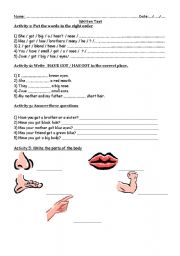 English worksheet: Has got / Have got