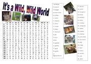 English Worksheet: WILD ANIMALS WORDSEARCH