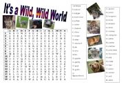 English worksheet: WILD ANIMALS WORDSEARCH