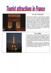 English Worksheet: Tourist Attractions in France