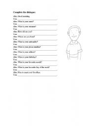 English worksheet: Introducing