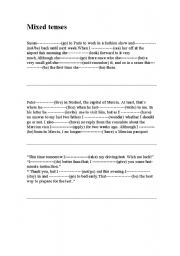 English worksheet: mixed tenses