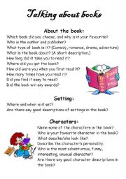 English Worksheet: Talking About Books