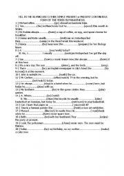English Worksheet: present simple&present contnuous