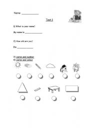 English worksheet: Test 1/ Diagnostic Test