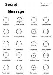 English Worksheet: Secret Message