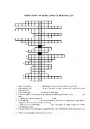 English worksheet: Crossword on adjectives of personality