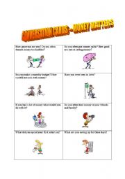 English Worksheet: Conversation cards (No. 4) -  Money matters