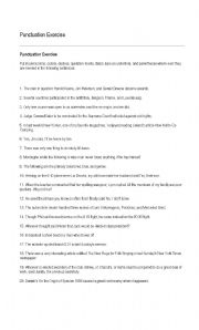 English worksheet: puntuation exercise