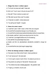 English Worksheet: Reported Speech Activities