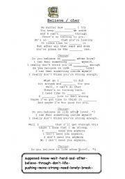 English Worksheet: CHER/ A LISTENING COMPREHENSION WS