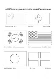 English Worksheet: Countries - Flags and Nationalities