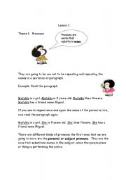 English worksheet: Subject pronouns