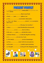 English Worksheet: present perfect