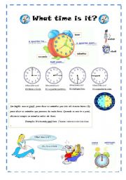 English Worksheet: What time is it?