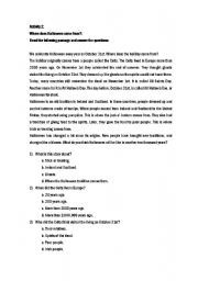 English Worksheet: Halloween