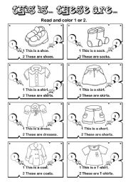 English Worksheet: This is ... These are... series (1/7)