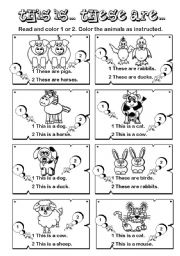 English Worksheet: This is... These are ... series (2/7)