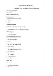 English worksheet: apple