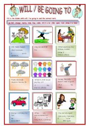 English Worksheet: will vs. be going to