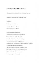 English Worksheet: Balls of fortune