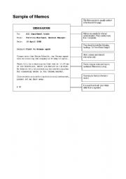 English Worksheet: Sample of Memo