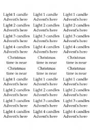 English worksheet: Advent candles