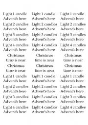 English Worksheet: Advent candles