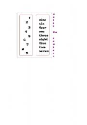 English worksheet: match the numbers