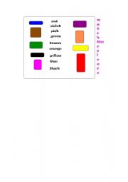 English worksheet: match the colours