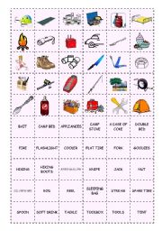 English Worksheet: Outdoors - memory game cards