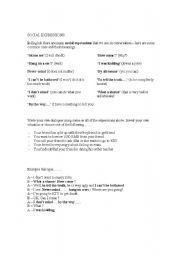 English worksheet: social expressions