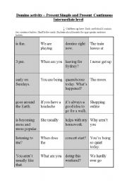 English Worksheet: Domino activity (No. 7) - Present SImple and Present Continuous